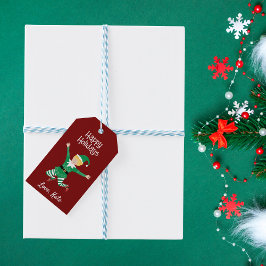 Happy Holidays Jolly Elf Weihnachtsgeschenk Tag Geschenkanhänger
