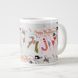 Happy Holidays Jumbo Tasse