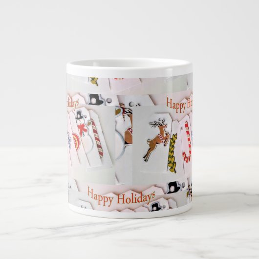 Happy Holidays Jumbo Tasse (Vorderseite)