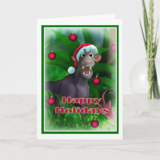 Happy Holidays Jungle Style 003 Feiertagskarte (Vorderseite)