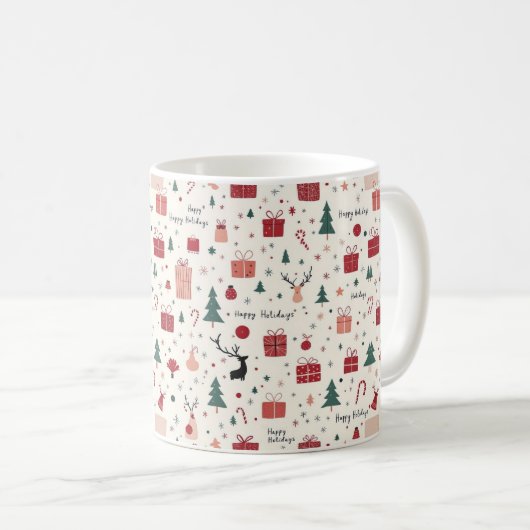 Happy Holidays Kaffeetasse (VorderseiteRechts)