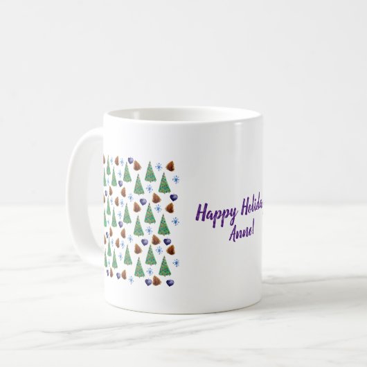 Happy Holidays Kaffeetasse (Vorderseite Links)