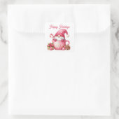 Happy Holidays Kakao Gnome Weihnachten Quadratischer Aufkleber (Tasche)