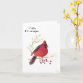 Happy Holidays Kardinal Berries Ferienkarte Karte (Gelbe Blume)