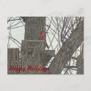 Happy Holidays (Kardinal) Feiertagspostkarte