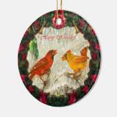 Happy Holidays Kardinal Vögel Keramik Ornament (Links)