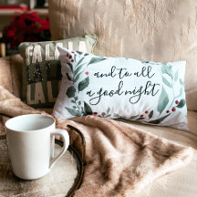 Happy Holidays Kariert Monogram Farmhouse Pillow