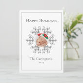 Happy Holidays Kariert Snowflake Foto Saison (Stehend Vorderseite)