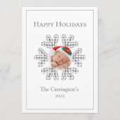 Happy Holidays Kariert Snowflake Foto Saison (Vorderseite)