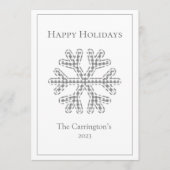 Happy Holidays Kariert Snowflake Modern (Vorderseite)