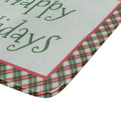 Happy Holidays Kariertes Land Schneidebrett (Ecke)
