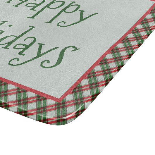 Happy Holidays Kariertes Land Schneidebrett (Ecke)