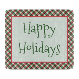 Happy Holidays Kariertes Land Schneidebrett