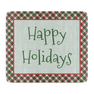 Happy Holidays Kariertes Land Schneidebrett