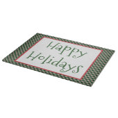 Happy Holidays Kariertes Muster Cutting Board Schneidebrett (Ecke)