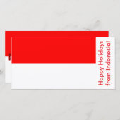 Happy Holidays Karte mit Flagge Indonesiens (Vorne/Hinten)