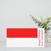 Happy Holidays Karte mit Flagge Indonesiens (Stehend Vorderseite)