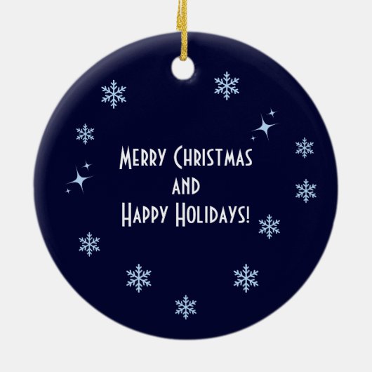 Happy Holidays Keramik Ornament (Hinten)