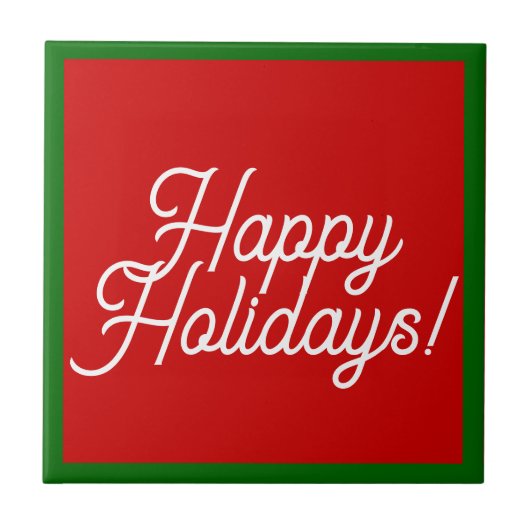 Happy Holidays Keramik Tile Fliese (Vorderseite)