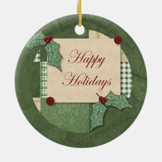 Happy Holidays Keramikornament (Hinten)