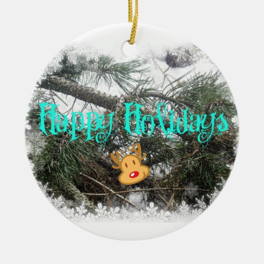 Happy Holidays Keramikornament (Vorne)