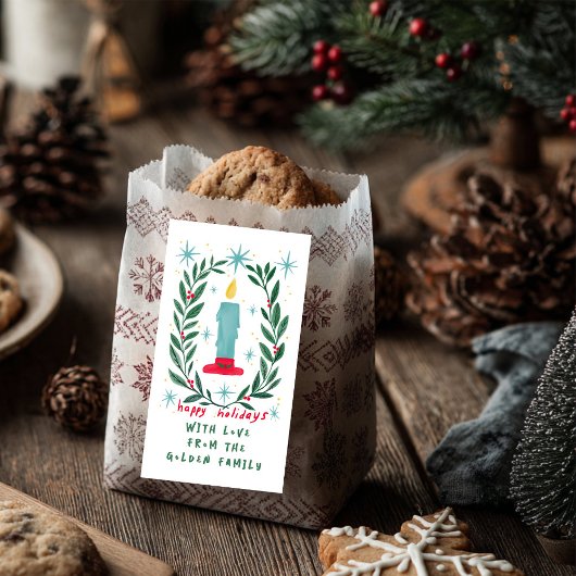 Happy Holidays Kerzenhandgezeichnetes CUSTOM-Gesch