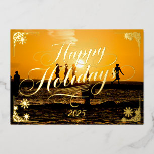 Happy Holidays Key West Sunset Gedicht innen Folien Feiertagskarte