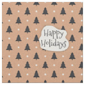 Happy Holidays Kiefernwald Muster Stoff (Nahaufnahme)