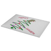 Happy Holidays Kitten and Tree Schneidebrett (Ecke)