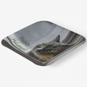 Happy Holidays Kitty Cat Pappteller (Gewinkelt)