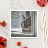 Happy Holidays Kitty Cat Serviette (Beispiel)
