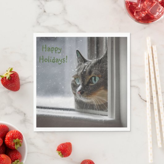 Happy Holidays Kitty Cat Serviette (Beispiel)