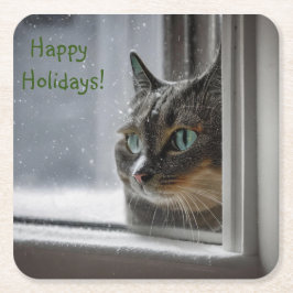 Happy Holidays Kitty Cat Untersetzer