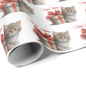 Happy Holidays Kitty with Gift Geschenkpapier (Rolleneckpunkt)