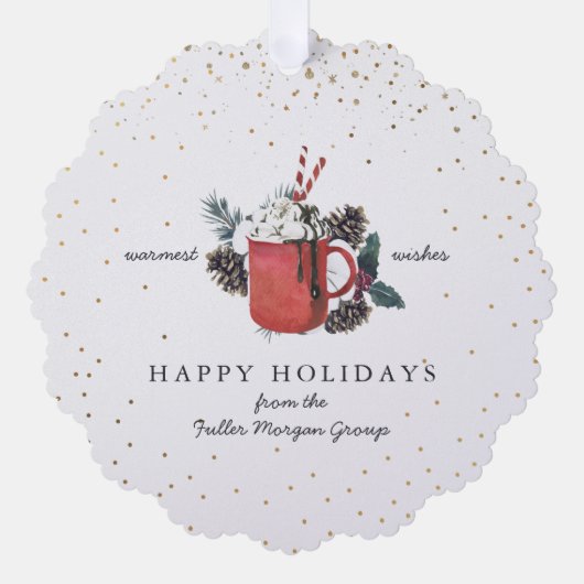 Happy Holidays | Klassische Hot Chocolate Weihnach Ornament Karte (Vorderseite)