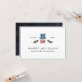 Happy Holidays | Klassische Rustikale Weihnachtsze Karte (Vorderseite/Rückseite Beispiel)