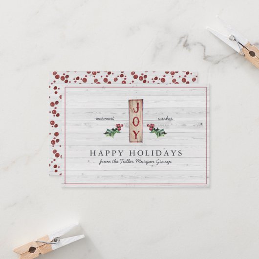 Happy Holidays | Klassische Rustikale Weihnachtsze Karte (Vorderseite/Rückseite Beispiel)