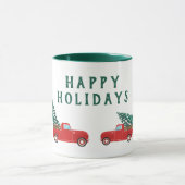 Happy Holidays Kleiner Lieferwagen LKW Weihnachtsb Tasse (Zentrum)