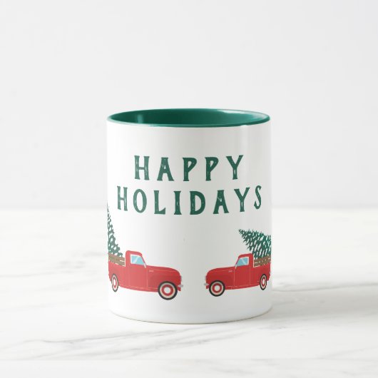 Happy Holidays Kleiner Lieferwagen LKW Weihnachtsb Tasse (Zentrum)