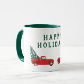 Happy Holidays Kleiner Lieferwagen LKW Weihnachtsb Tasse (Vorderseite Links)