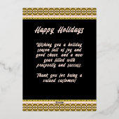 Happy Holidays Kleines Unternehmen Folien Feiertagskarte (Rückseite)