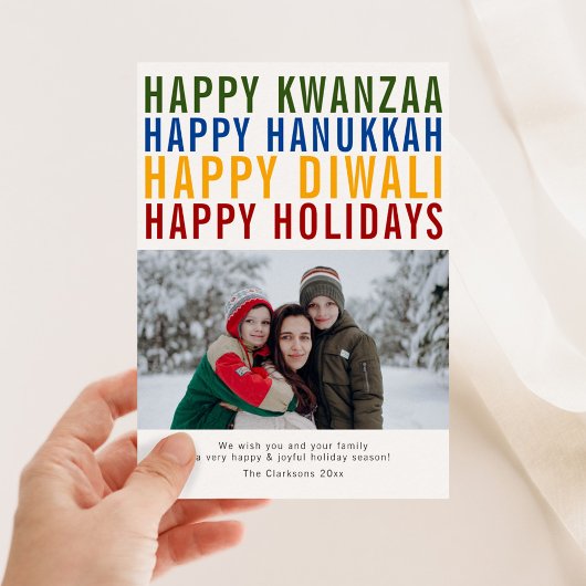 Happy Holidays, Kwanzaa, Diwali, Hanukkah Feiertagskarte