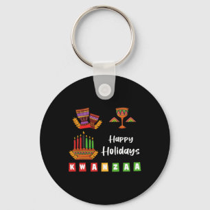 Happy Holidays Kwanzaa Hanukkah für Männer Frauen Schlüsselanhänger