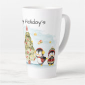 Happy Holidays Latte Tasse (Rechte Ecke)