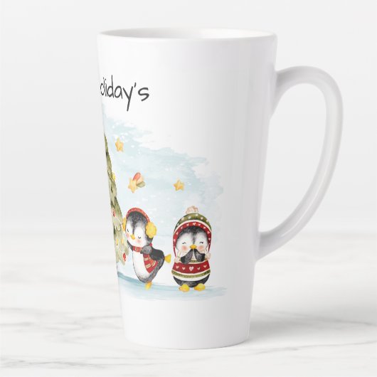 Happy Holidays Latte Tasse (Rechts)