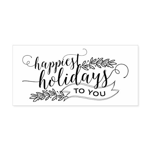 Happy Holidays Leaf Weihnachtskautschuk Briefmarke Gummistempel (Prägung)