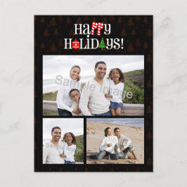 Happy Holidays Letter Icons Feiertagspostkarte