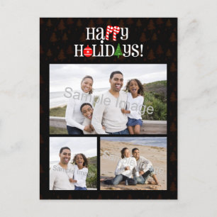 Happy Holidays Letter Icons Feiertagspostkarte