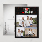 Happy Holidays Letter Icons Feiertagspostkarte (Vorne/Hinten)