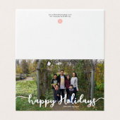 Happy Holidays Lettering Modernes Foto Chic (Außenseite Aufgefaltet)